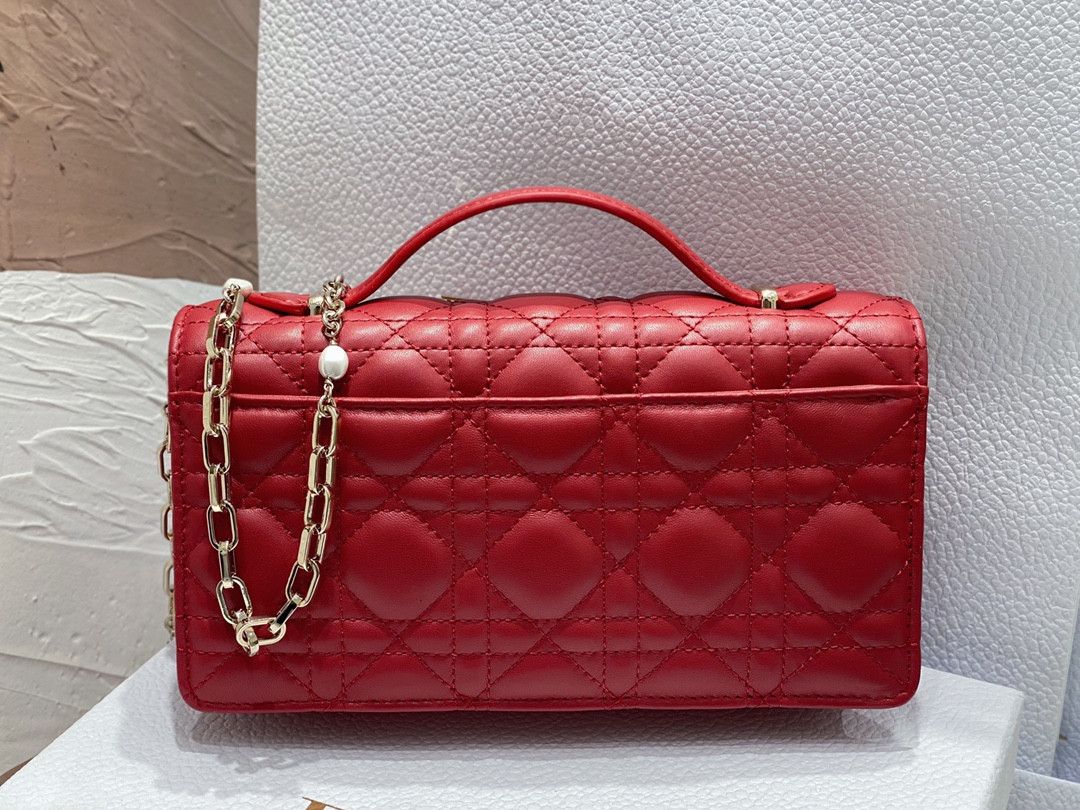 miss D*or mini bag crimson red s0980onmj-m57r 21 x 11.5 x 4.5 cm