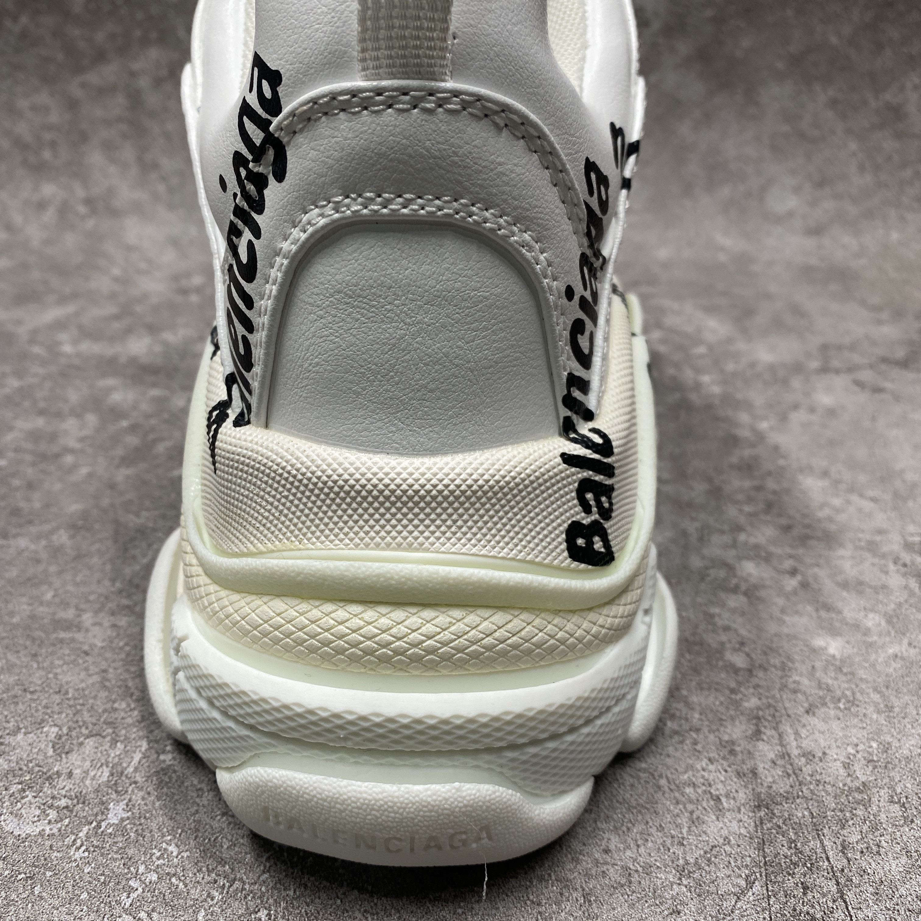 Balenciga Triple S Logotype Sneaker in White