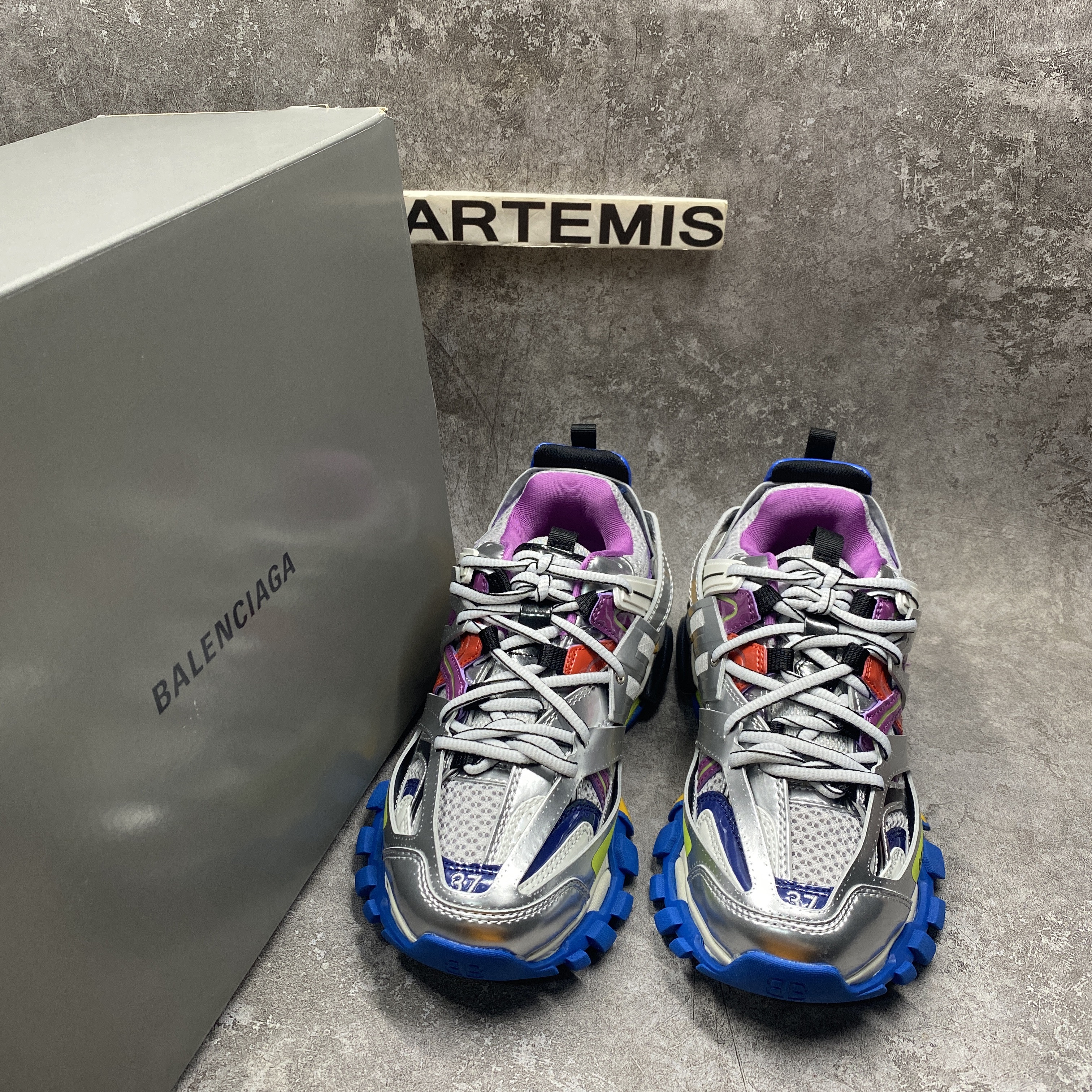 Balenciga Track Sneaker in Silver