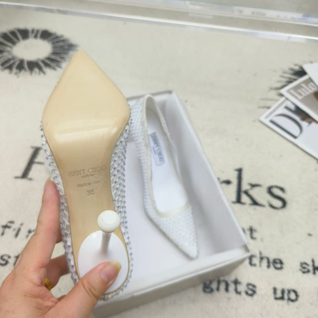 ua Ji*y Ch* white mesh pumps