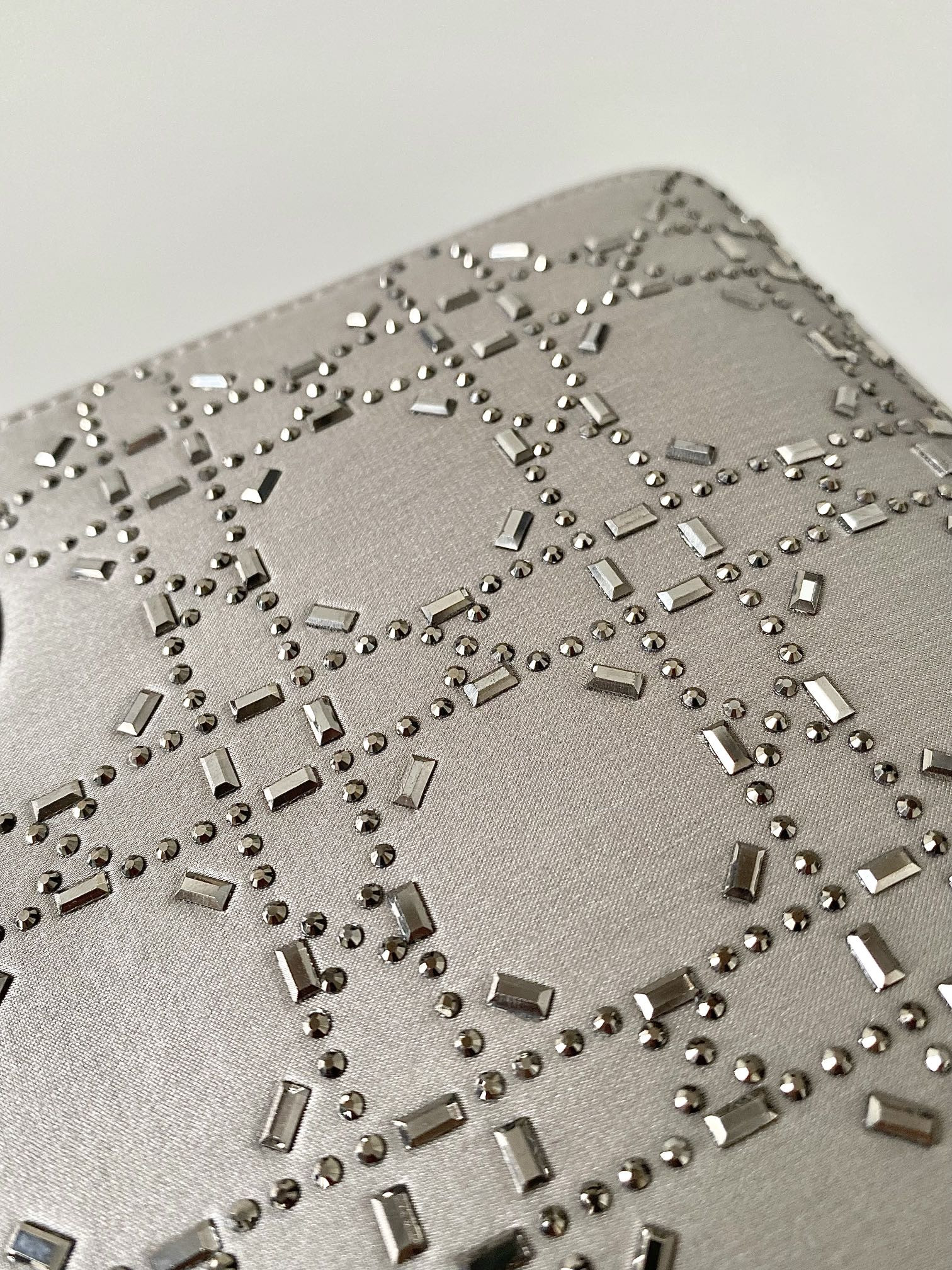 mini lady D*or bag gray 6.5 x 6 x 3 inches