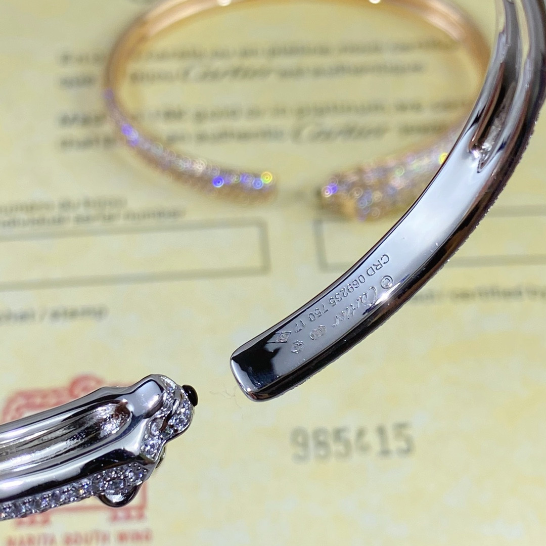 ca*t*er hand-set Di*m*nd thin half Di*m*nd leopard bracelet