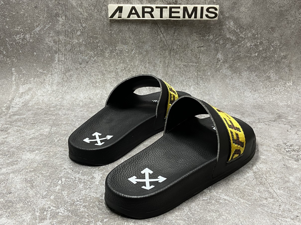 OFF-WHITE Slide Black Yellow (No Shoe Box)