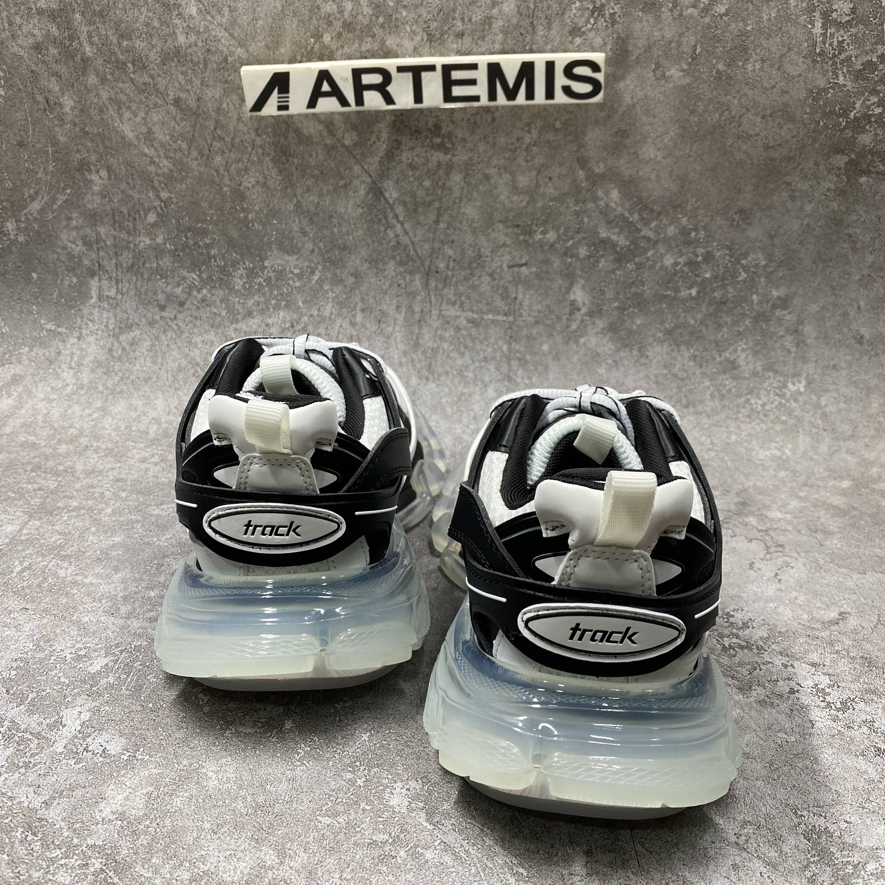 Balenciga Track Sneaker Clear Sole White Black