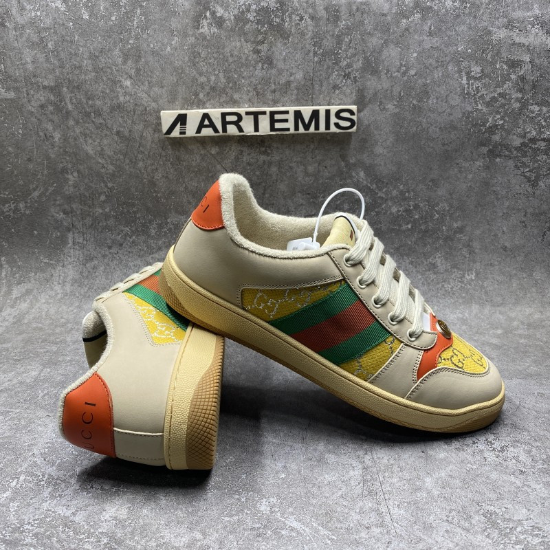 GC Screener Web Stripe GG-jacquard Leather Sneaker