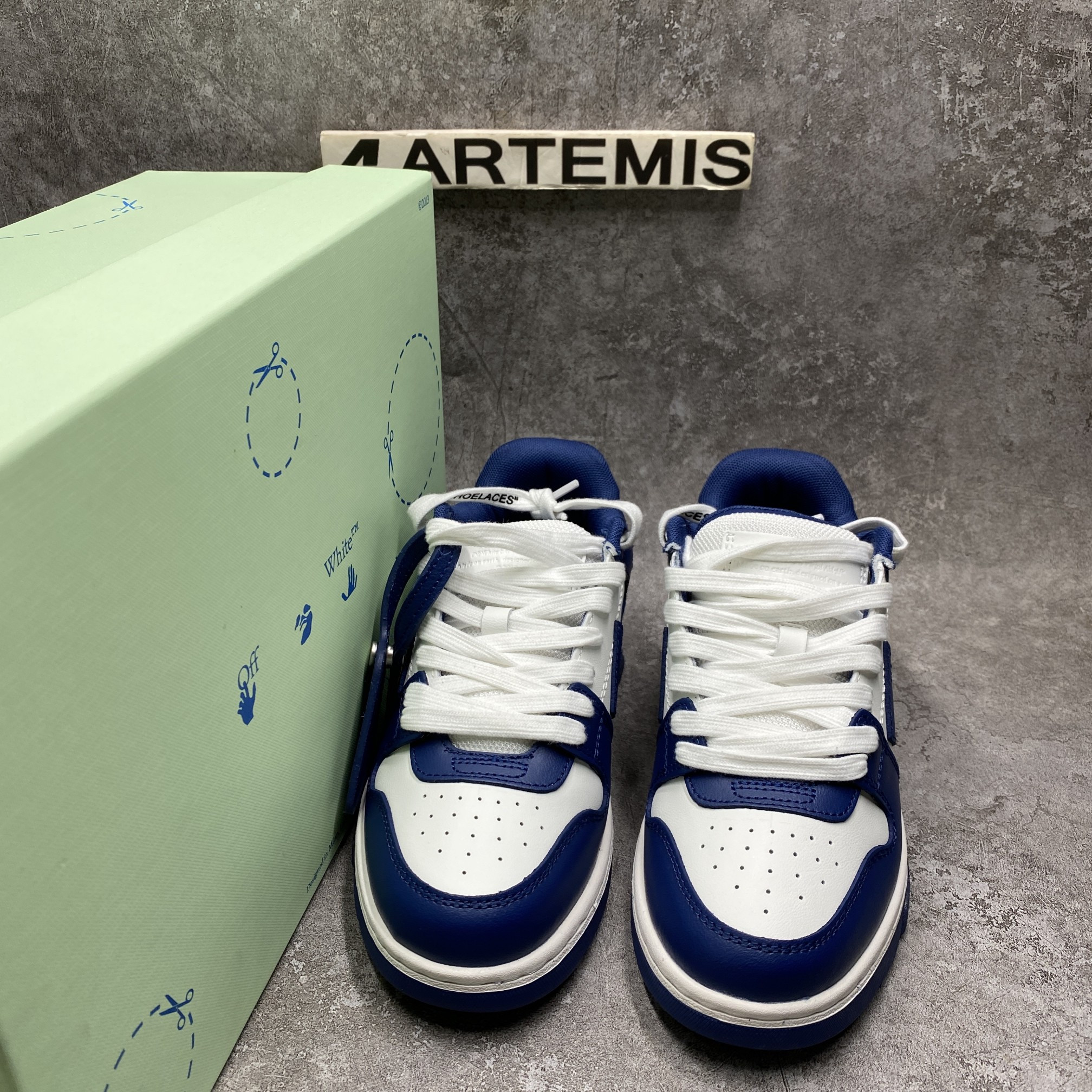 Off-White Out Of Office Leather Sneaker Dark Blue White