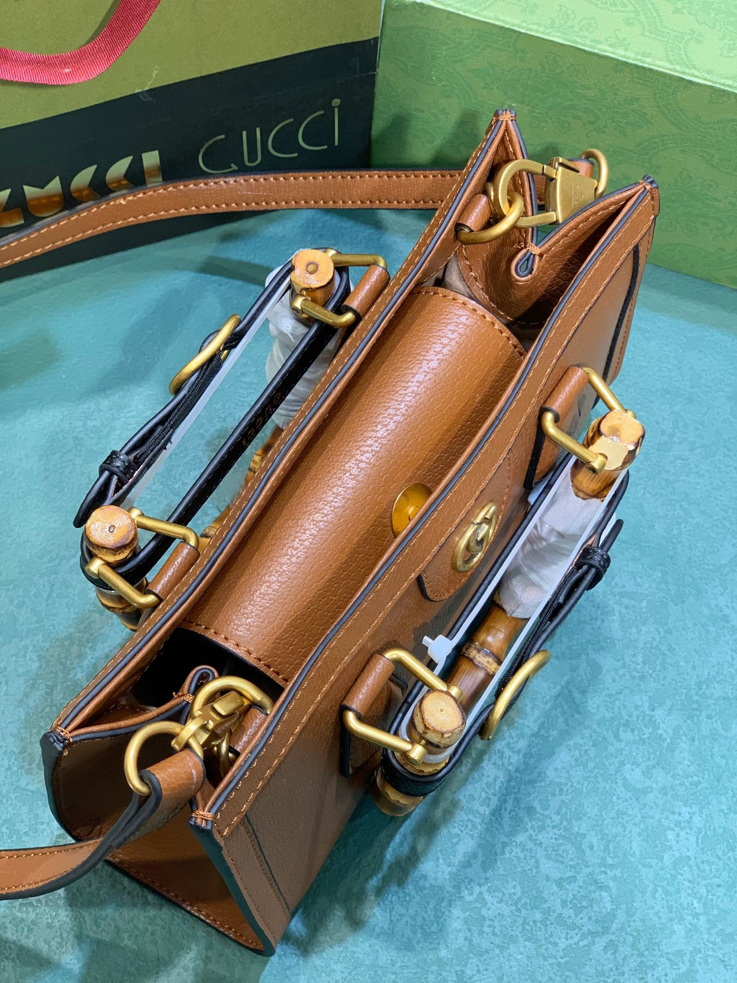 G*u*i diana small shoulder bag brown 25w x 16h x 9d cm