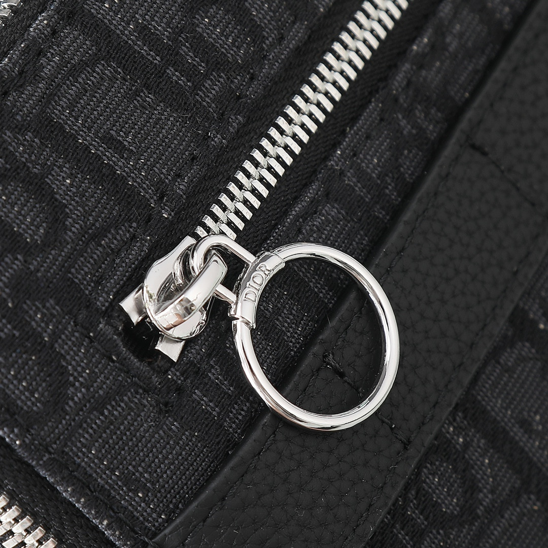 D*or safari bag with strap black D*or oblique jacquard 8.5 x 6 x 2.5 inches