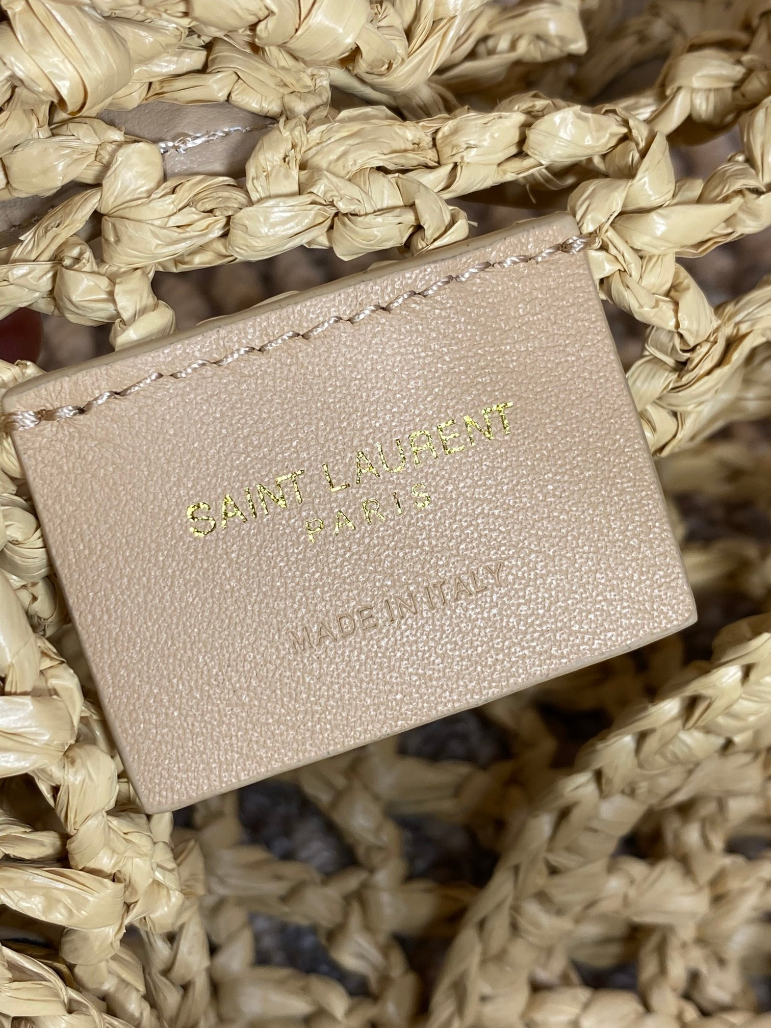 Y*L oxalis bag in raffia macramÉ color natural 14.6x15.7x1.2inches