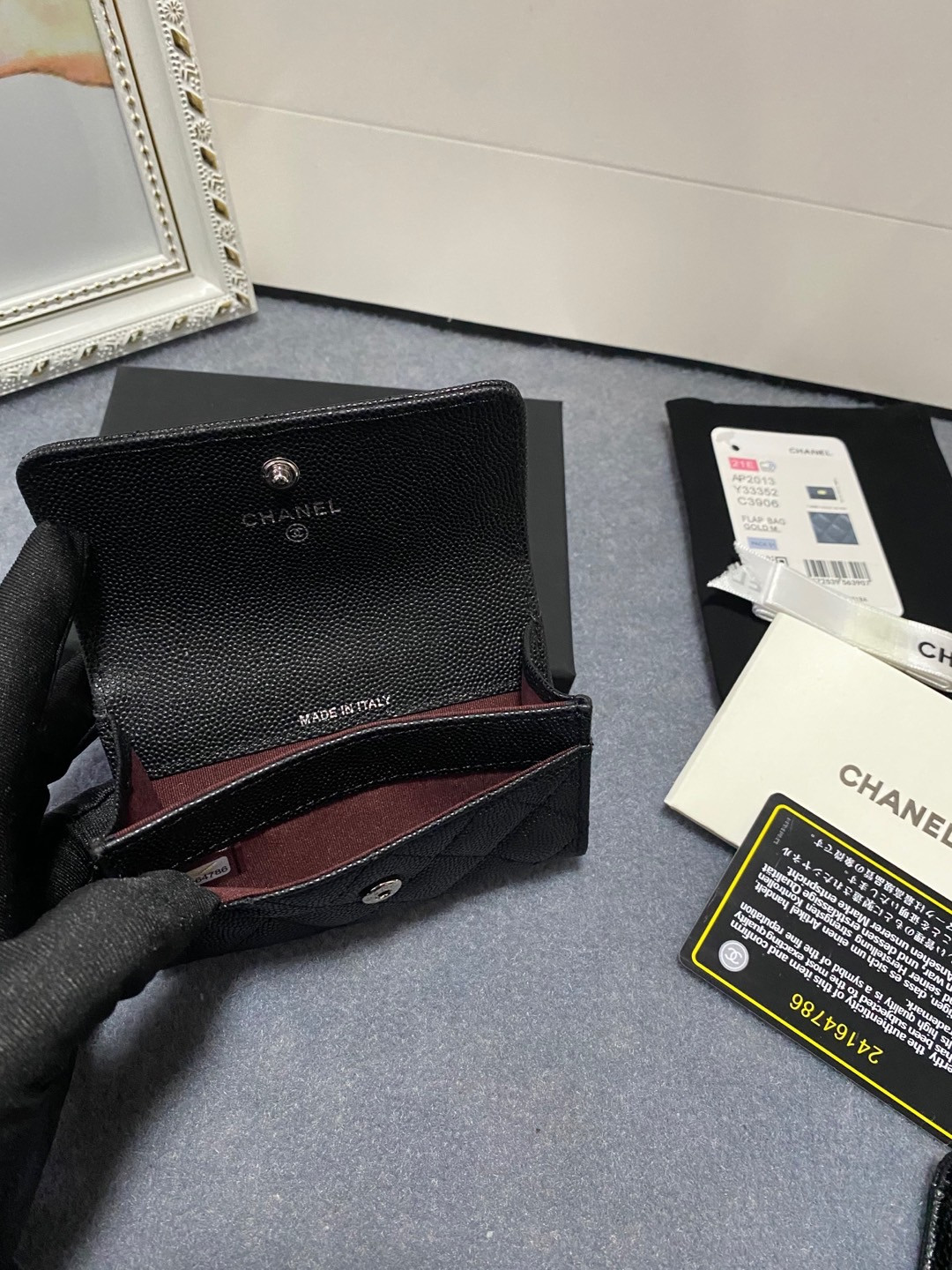 Ch*el card holder 11.3 x 7.5 x 2.5 cm