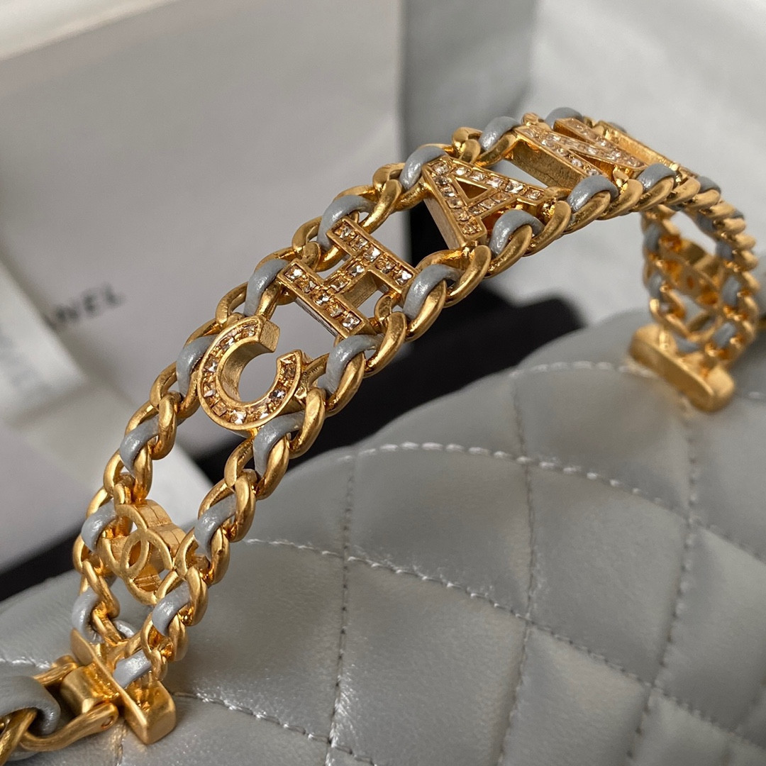 Ch*el mini classic handbag with top handle 12 × 20 × 6 cm