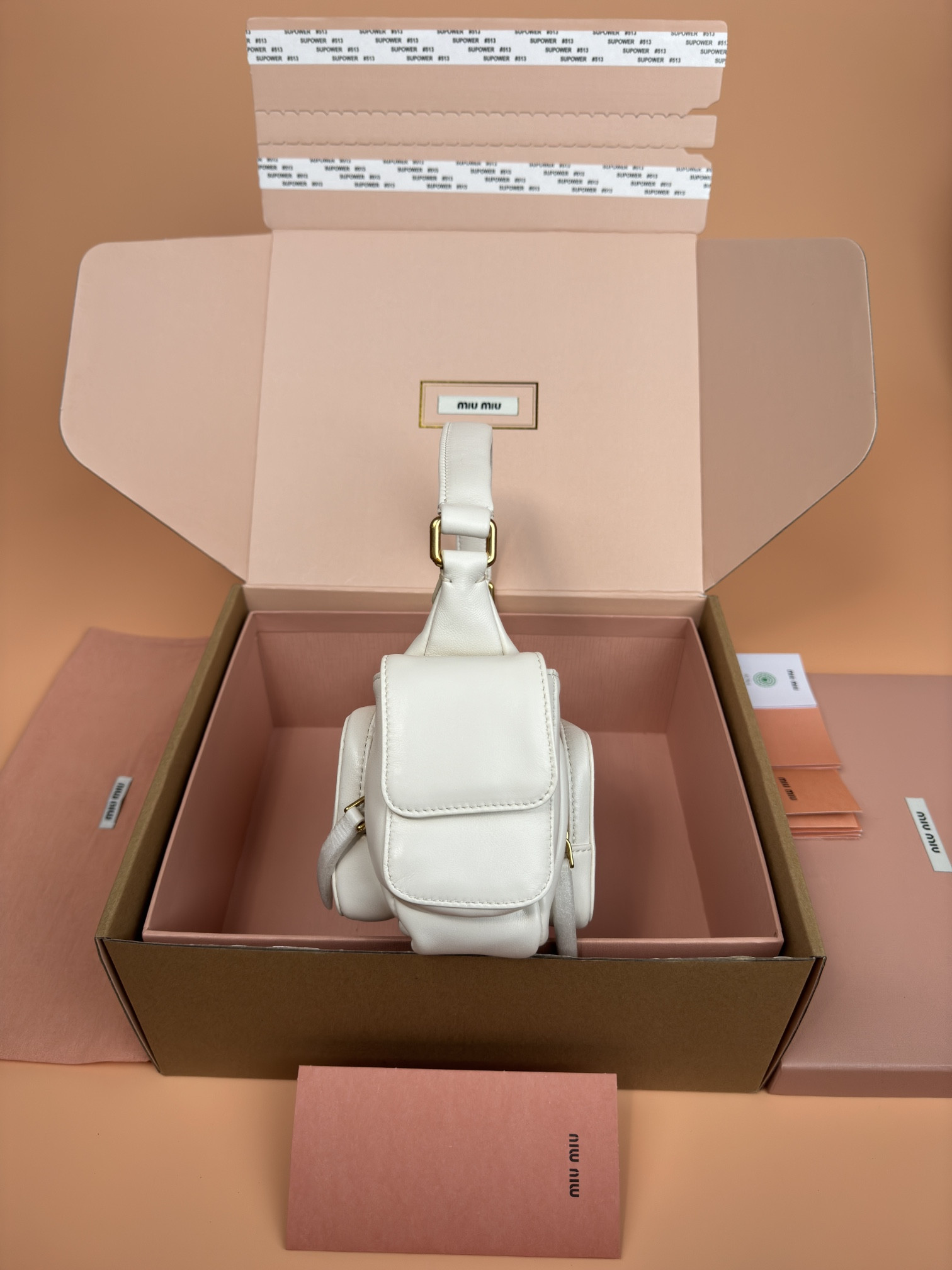 Miu Miu Hobo Nappa leather pocket bag 12x21x6cm