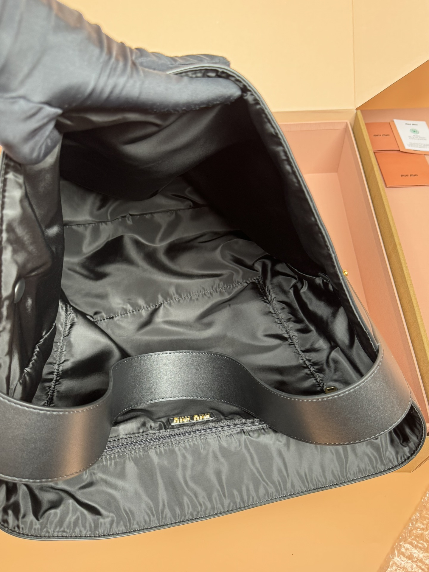 Miu Miu Leather Hobo Bag 41×46×11cm